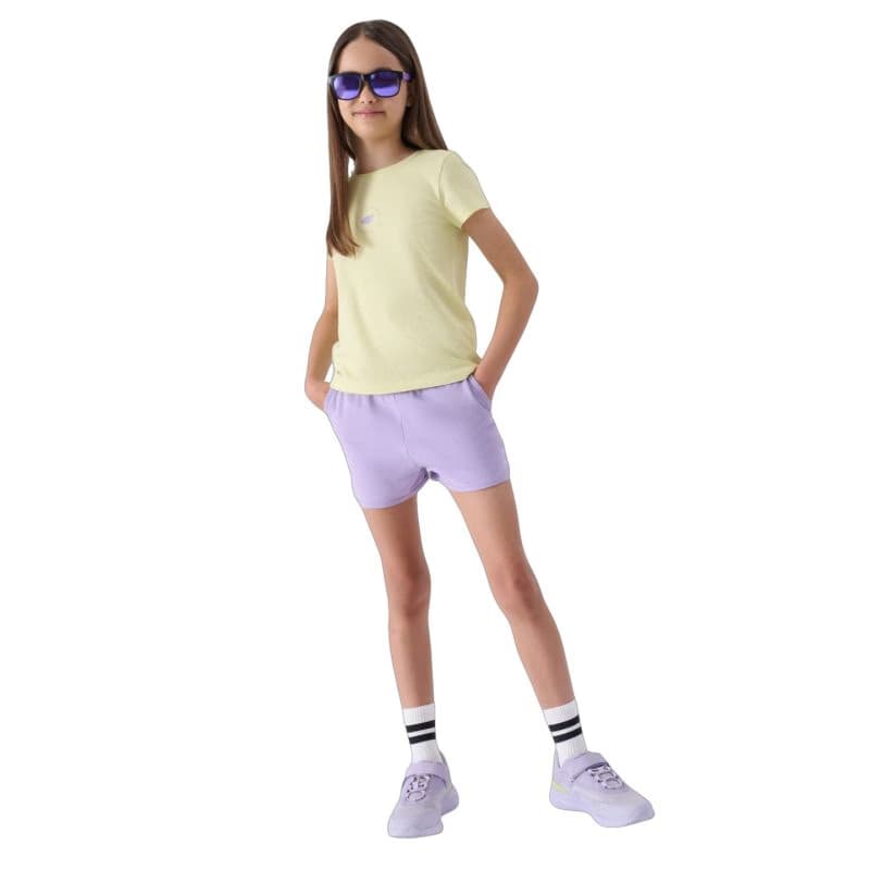Dievčenské teplákové kraťasy 4F JUNIOR SHORTS CAS-4FJWSS24TSHOF280-52S-LIGHT VIOLET 4