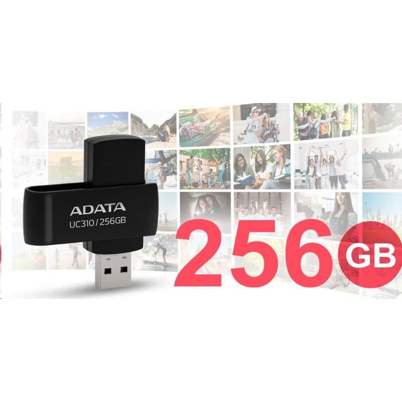 ADATA Flash Disk 256GB UC310, USB 3.2, čierna