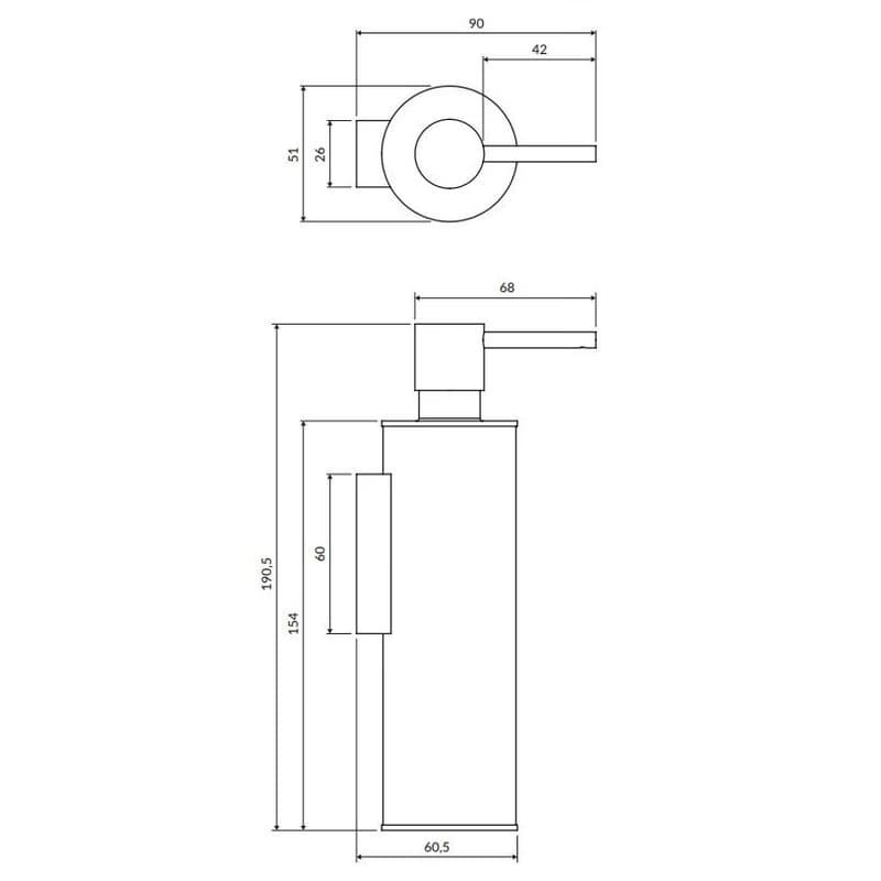 OMNIRES - MODERN PROJECT dávkovač tekutého mydla, nástenný, grafit kartáčovaná MP60721GR 4