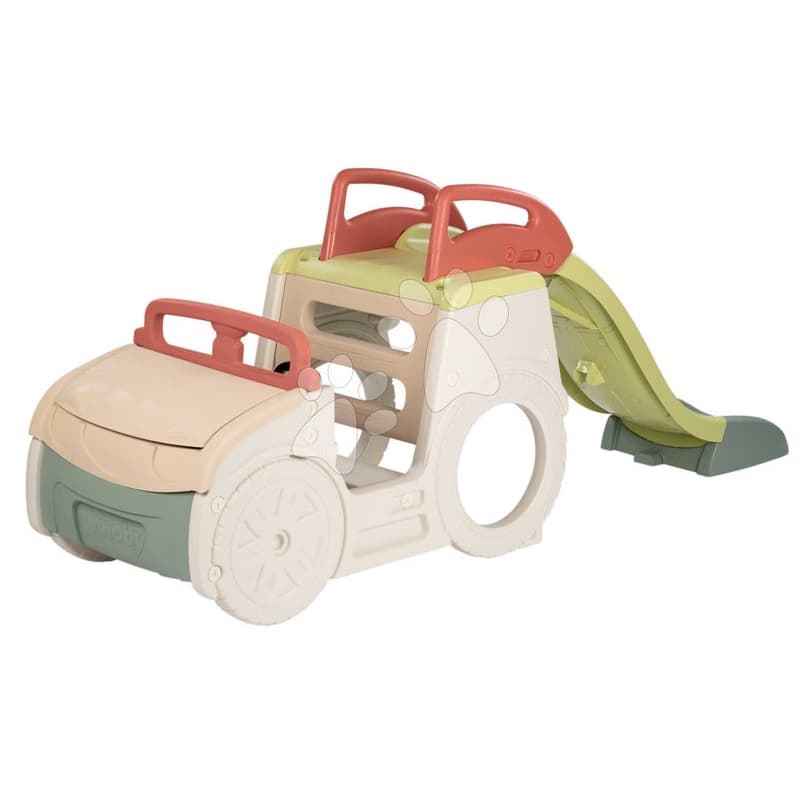 Preliezačka Auto s pieskoviskom v kufri Adventure Car Life Smoby s klaksónom a 150 cm šmykľavka s vodnou hrou s UV filtrom od 18 mes
