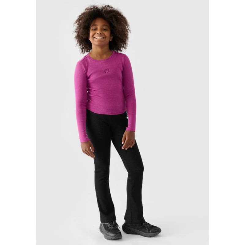 Dievčenské tričko s dlhým rukávom 4F JUNIOR LONGSLEEVE-JWAW24TLONF292-53S-DARK PINK 4