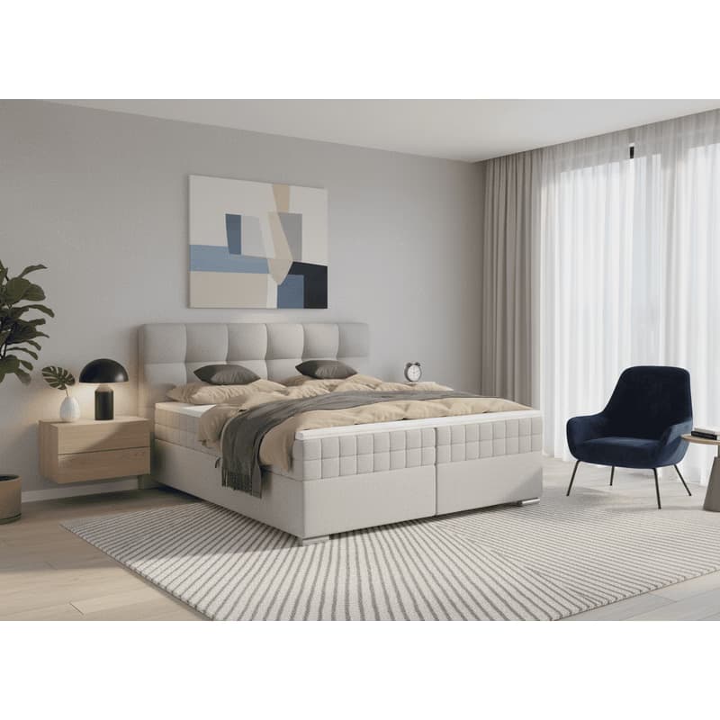 Elvisia Manželská posteľ ALPINA Boxspring | 180 x 200 cm Farba: Béžová / Vinci 23 2