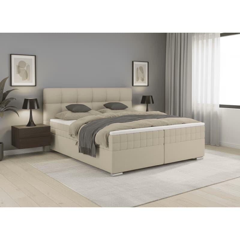 Elvisia Manželská posteľ ALPINA Boxspring | 180 x 200 cm Farba: Béžová / Vinci 23 4