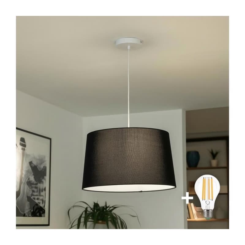 Brilagi - LED závesný luster na lanku CERIA 1xE27/40W/230V priemer 45 cm čierna EG300171+EG781044