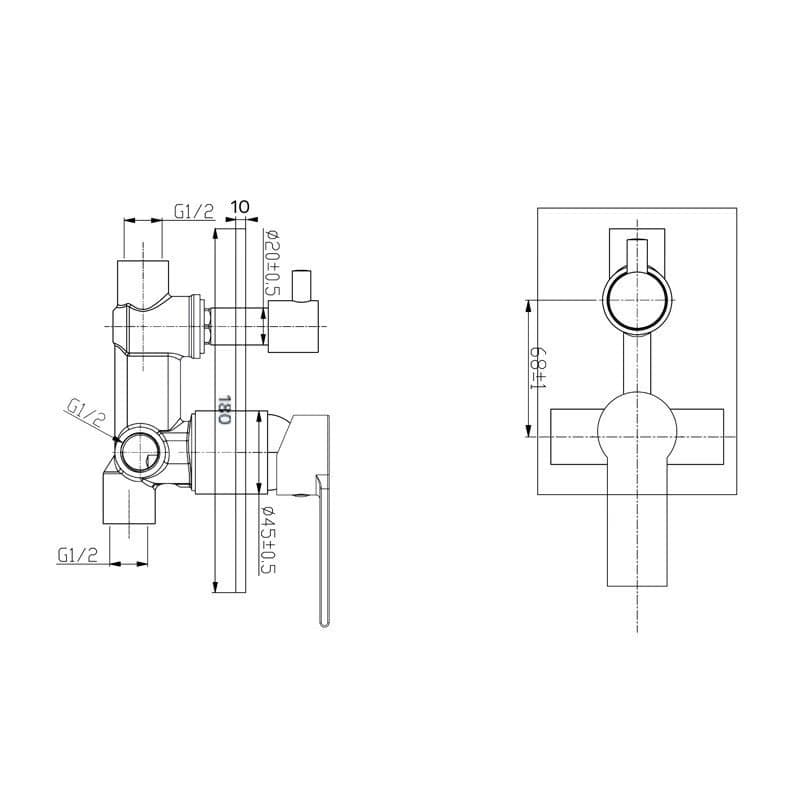 MEREO Mereo Sprchový set s dvojcestnou podomietkovú batérií CB650SD1 6