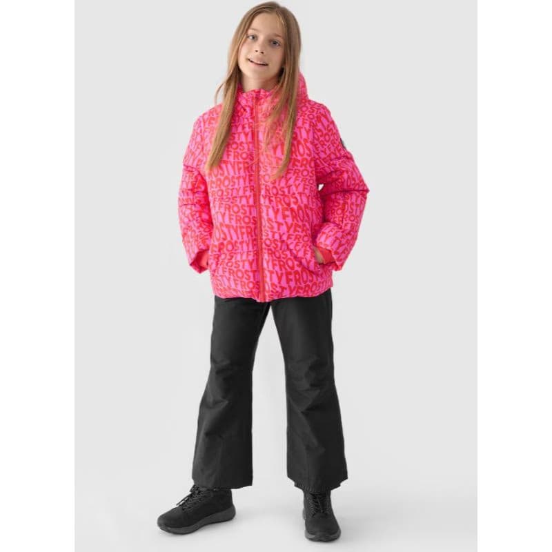 Dievčenská lyžiarska bunda 4F JUNIOR TECHNICAL JACKET-JWAW24TTJAF544-90A-MULTICOLOUR ALLOVER 4
