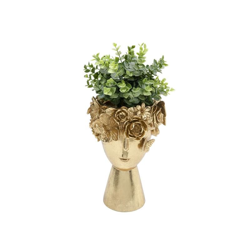 Flowercrown dekoratívny kvetináč zlatý 20 cm