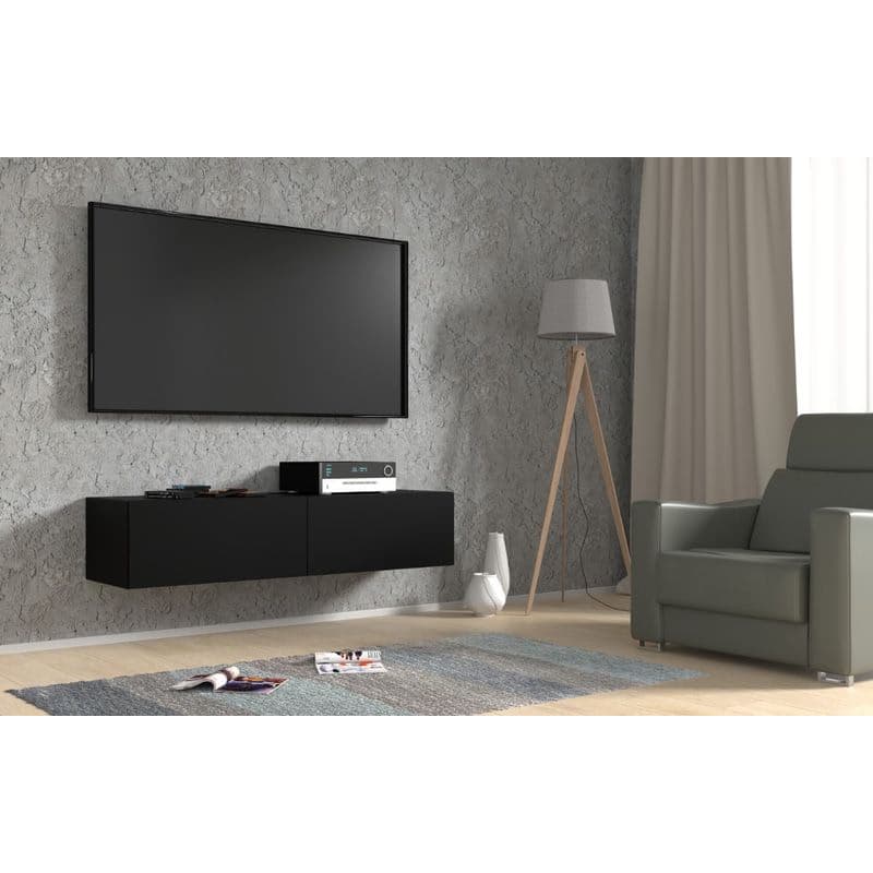 ArtBm Závesný TV stolík BINGO 140 cm | čierny mat