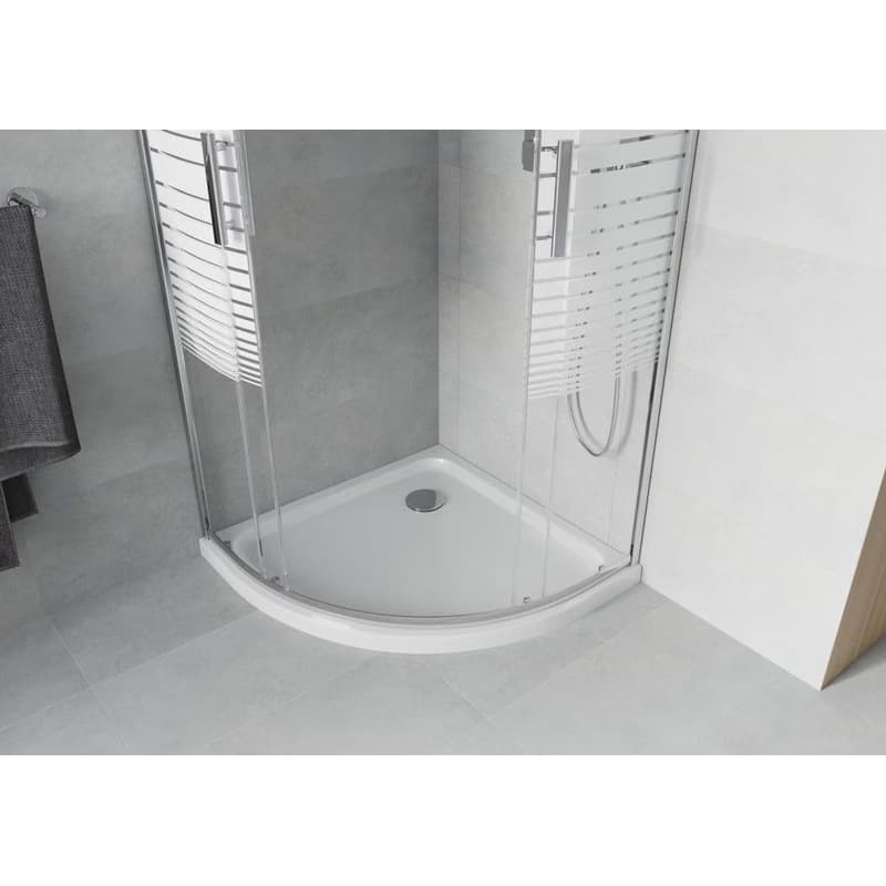 MEXEN/S - Rio Sprchovací kút 90x90, sklo prúžky, chróm + vanička Flat so sifónom 863-090-090-01-20-4110 5
