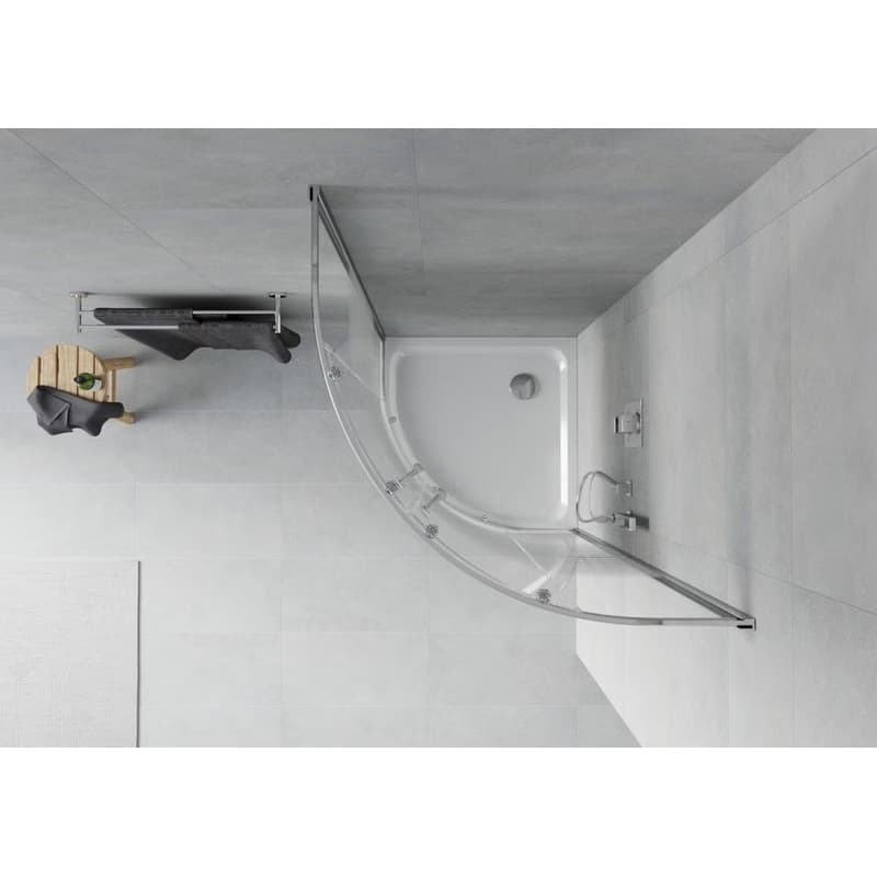 MEXEN/S - Rio Sprchovací kút 90x90, sklo prúžky, chróm + vanička Flat so sifónom 863-090-090-01-20-4110 6