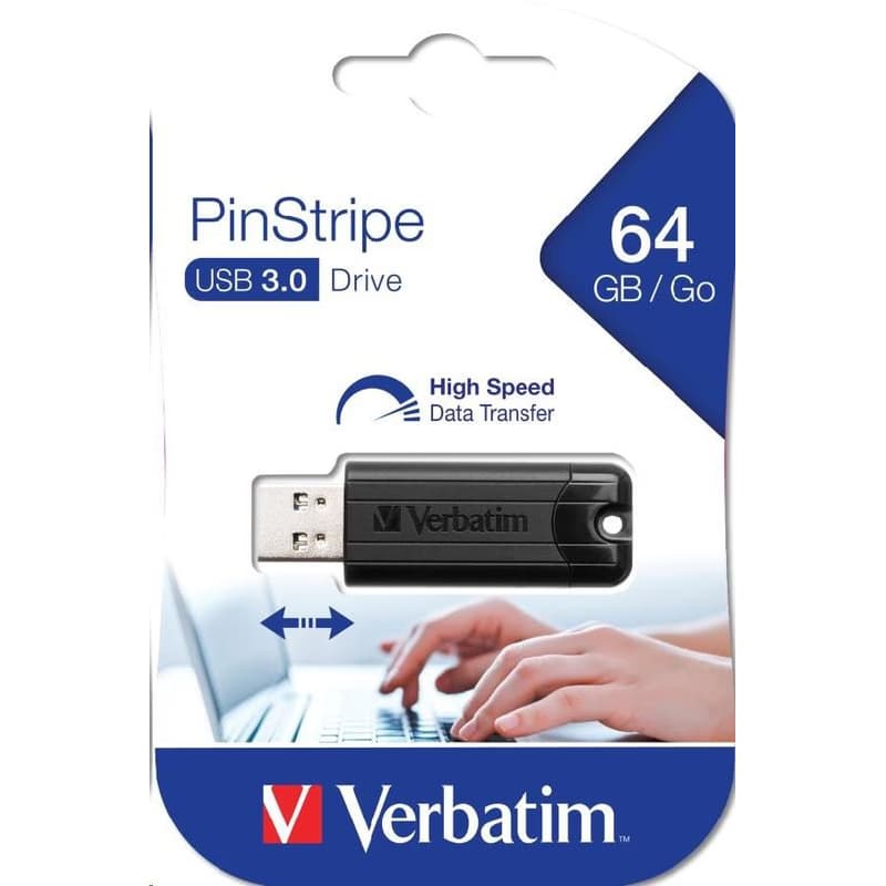 VERBATIM Flash Disk 64GB PinStripe USB 3.0, čierna 6