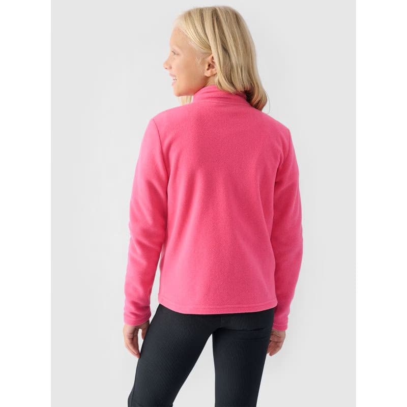 Dievčenská flisová mikina so zipsom 4F JUNIOR FLEECE-JWMM00TFLEF261-55S-HOT PINK 3