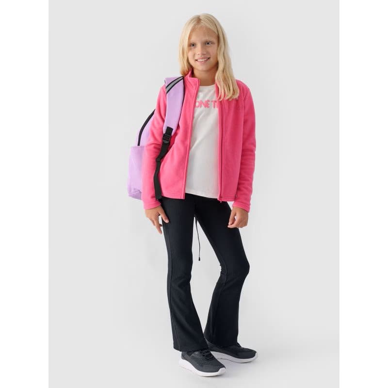 Dievčenská flisová mikina so zipsom 4F JUNIOR FLEECE-JWMM00TFLEF261-55S-HOT PINK 4