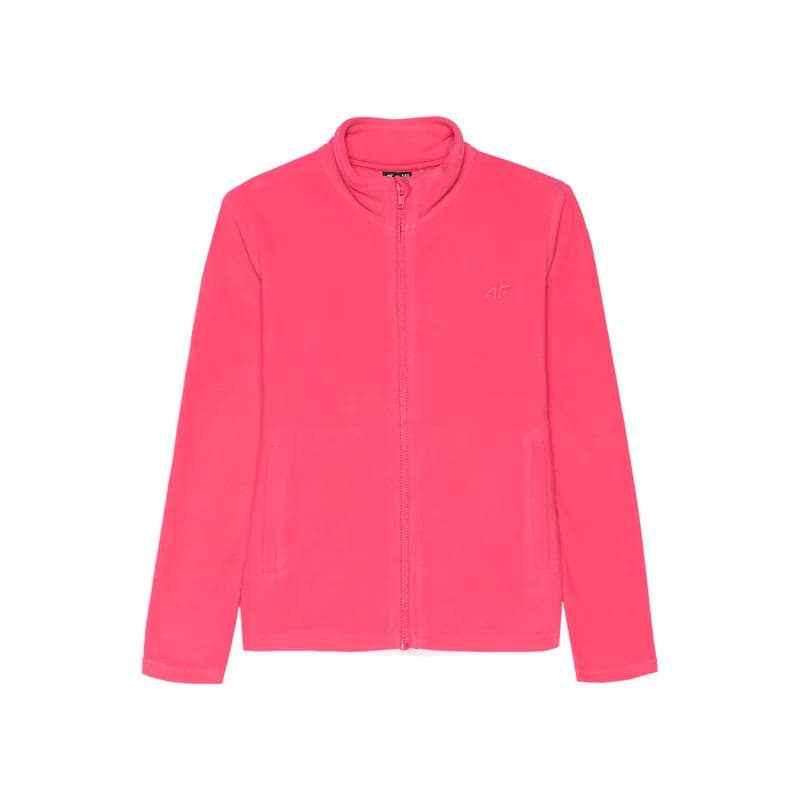 Dievčenská flisová mikina so zipsom 4F JUNIOR FLEECE-JWMM00TFLEF261-55S-HOT PINK 6