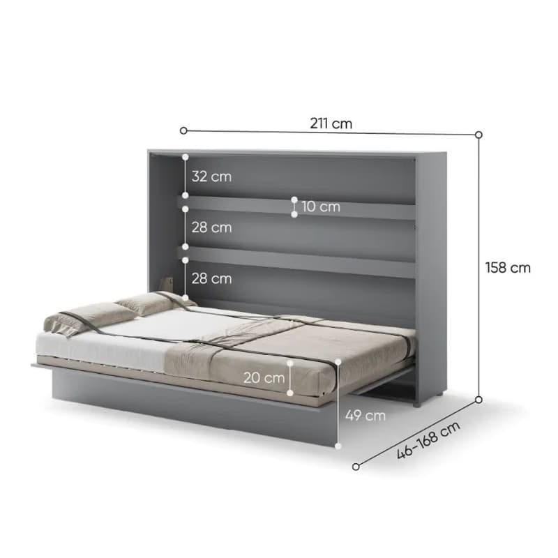 Dig-net nábytok Sklápacia posteľ Lenart BED CONCEPT BC-04 sivá | 140 x 200 cm 5