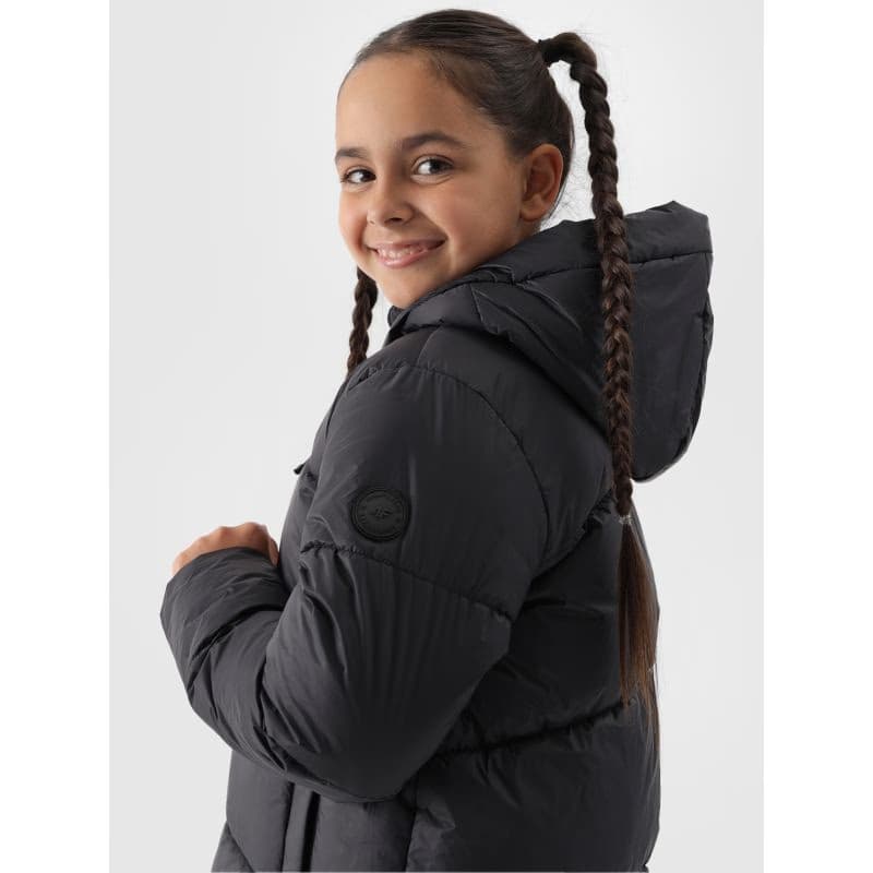 Dievčenská bunda 4F JUNIOR DOWN JACKET-JWAW24TDJAF455-20S-DEEP BLACK 3