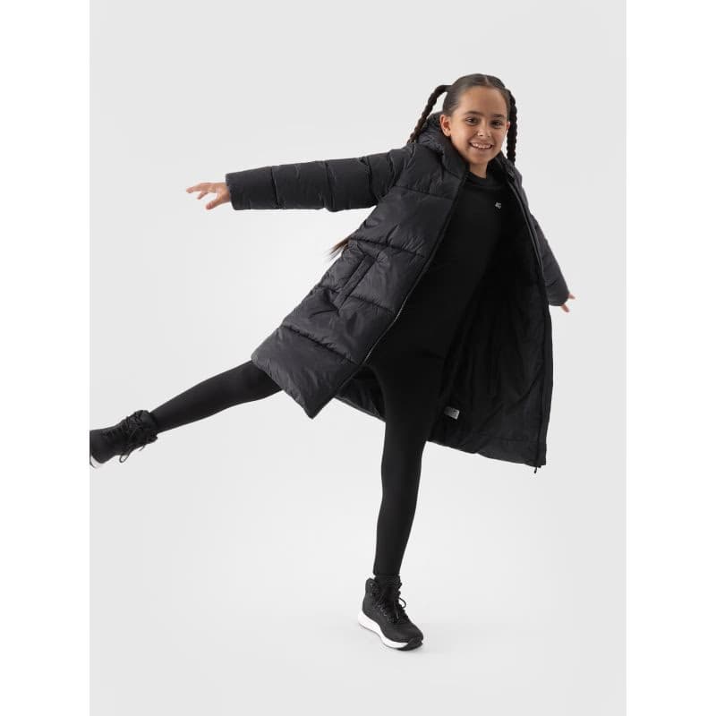 Dievčenská bunda 4F JUNIOR DOWN JACKET-JWAW24TDJAF455-20S-DEEP BLACK 4