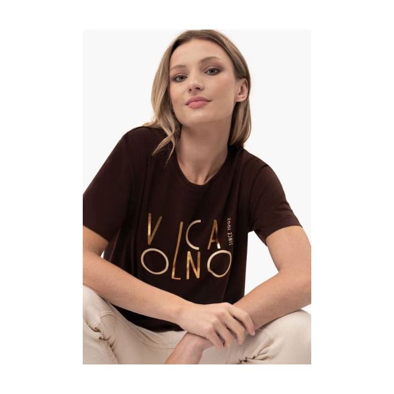 Dámske tričko s krátkym rukávom VOLCANO MADAME-500-BROWN 2