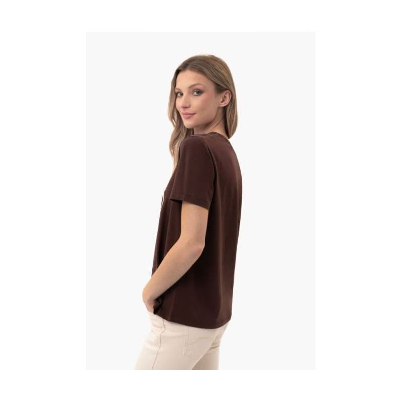 Dámske tričko s krátkym rukávom VOLCANO MADAME-500-BROWN 3