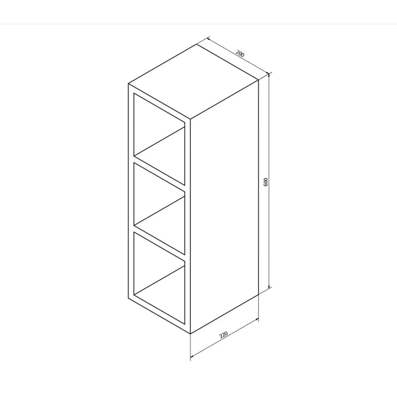 SAPHO - ESPACE otvorená policová skrinka 20x60x22cm,biela ESC140-3030 4