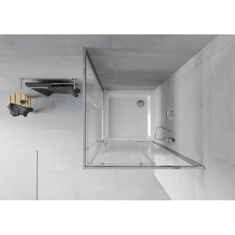 MEXEN/S - Rio Sprchovací kút štvorcový 90x90, transparent / dekor, chróm + vanička so sifónom 860-090-090-01-20-4010 6