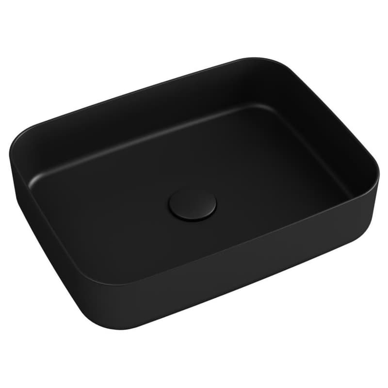 ISVEA - INFINITY RECTANGLE keramické umývadlo na dosku, 50x36cm, čierna mat 10NF65050-2N 1