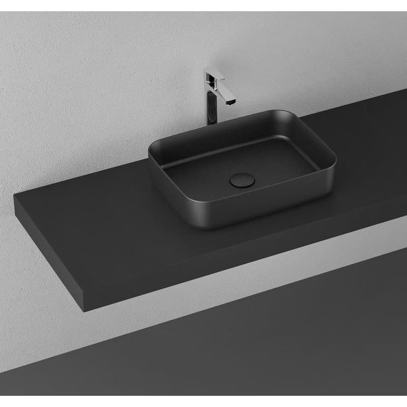 ISVEA - INFINITY RECTANGLE keramické umývadlo na dosku, 50x36cm, čierna mat 10NF65050-2N 4