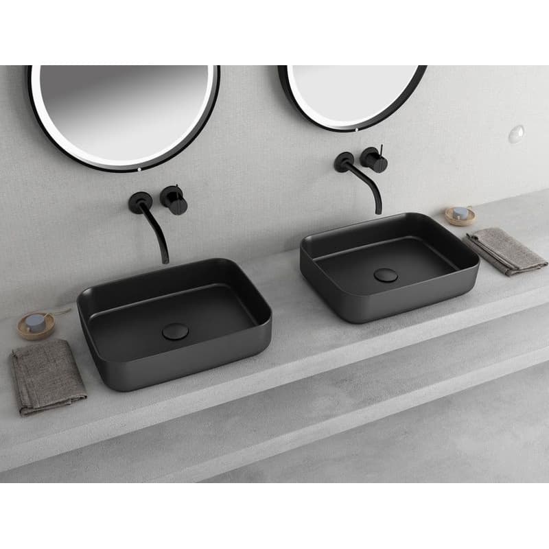 ISVEA - INFINITY RECTANGLE keramické umývadlo na dosku, 50x36cm, čierna mat 10NF65050-2N 5