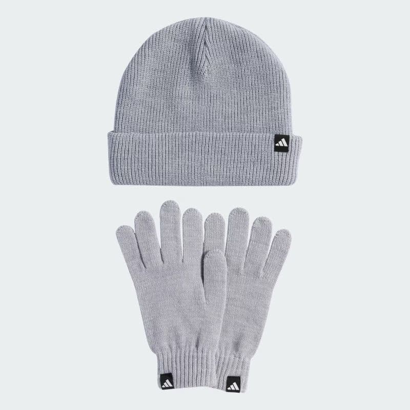 Dámska zimná čiapka ADIDAS Glove + Beanie 2 Pcs. Set light grey heather white 2