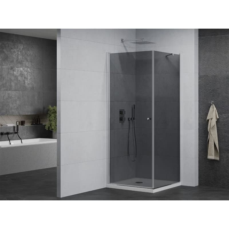 MEXEN/S - Pretória sprchovací kút 80x80, grafit, chróm + sprchová vanička vrátane sifónu 852-080-080-01-40-4010 2