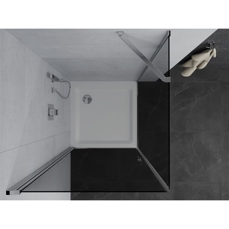 MEXEN/S - Pretória sprchovací kút 80x80, grafit, chróm + sprchová vanička vrátane sifónu 852-080-080-01-40-4010 6