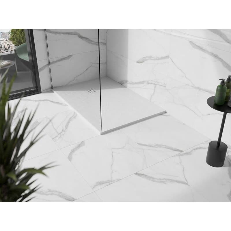 MEXEN/S - Stone+ obdĺžniková sprchová vanička 100 x 90, biela, mriežka biela 44109010-W 5
