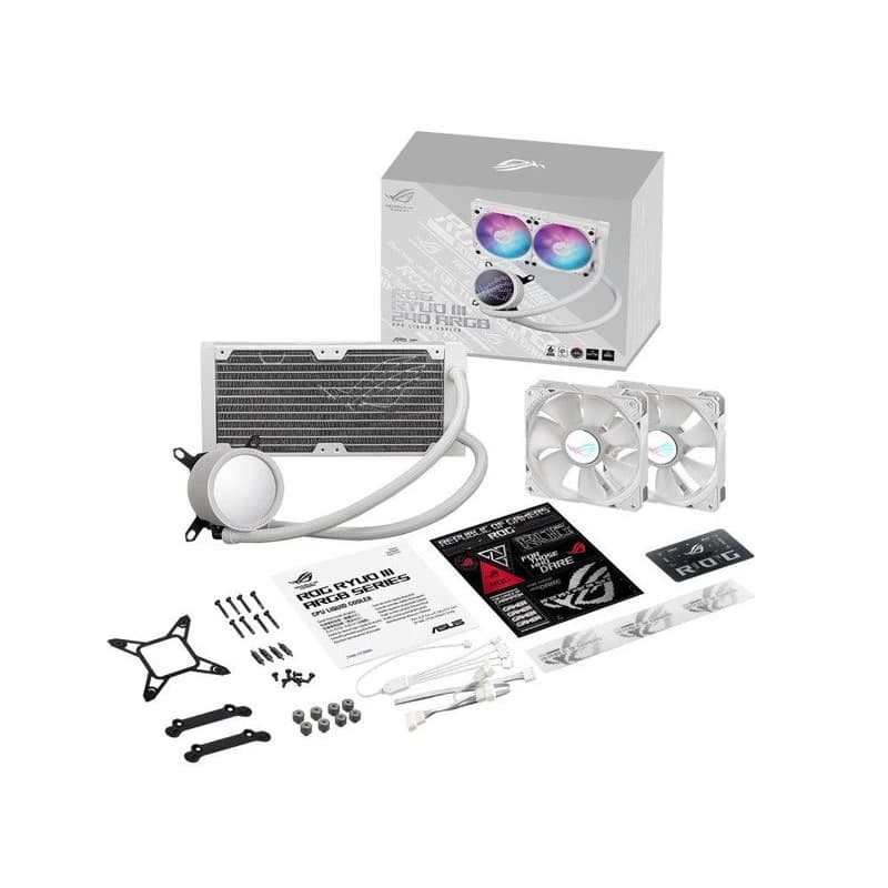 ASUS vodný chladič CPU AIO ROG RYUO III 240 ARGB WHITE, 2x120mm, LGA1851, AM5 6