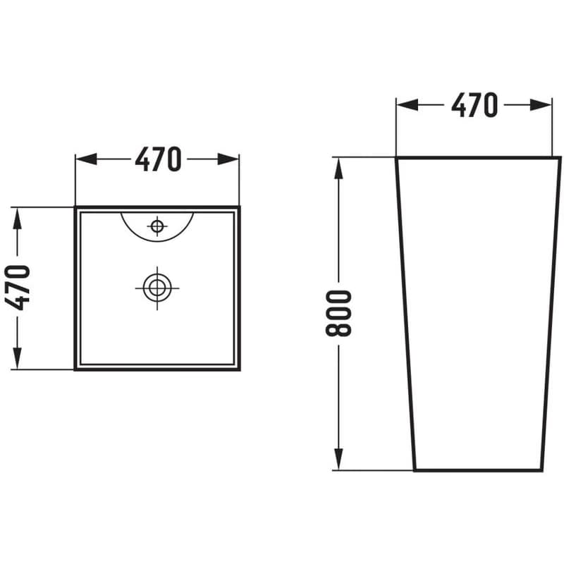 MEXEN - Pia voľne stojace umývadlo 47 x 47, biela 26104700 2