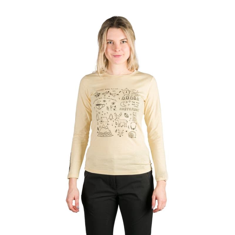 Dámske turistické tričko s dlhým rukávom NORTHFINDER RIYA-529creamwhite 2