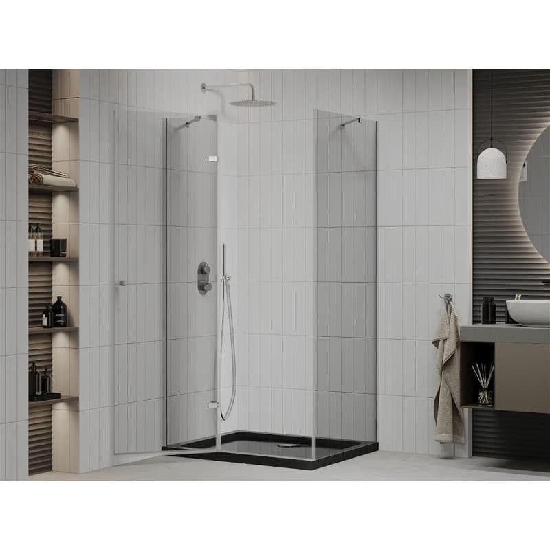 MEXEN/S - Roma sprchovací kút 90x120, transparent, chróm + čierna vanička so sifónom 854-090-120-01-00-4070 3