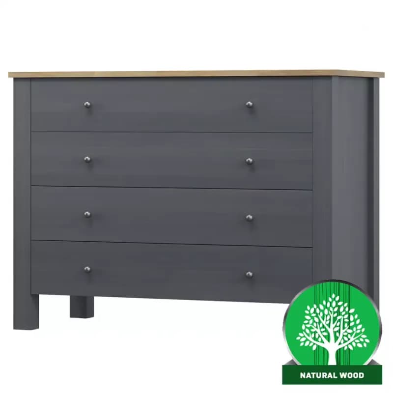 Komoda Oskar 4s 90x40x90 Šedá 1