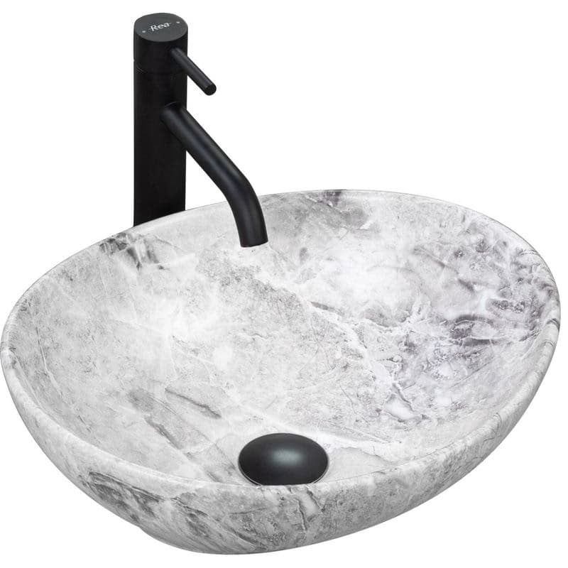 REA - Umývadlo na dosku Sofia Stone Marble 41x34,5 REA-U9908