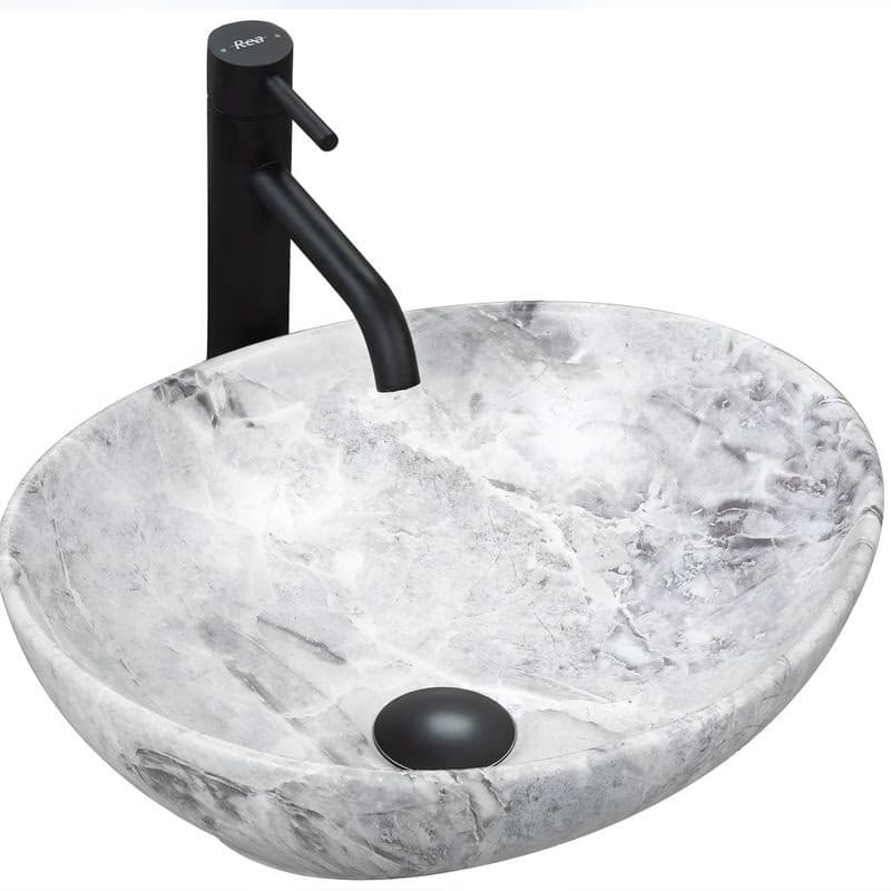 REA - Umývadlo na dosku Sofia Stone Marble 41x34,5 REA-U9908 5