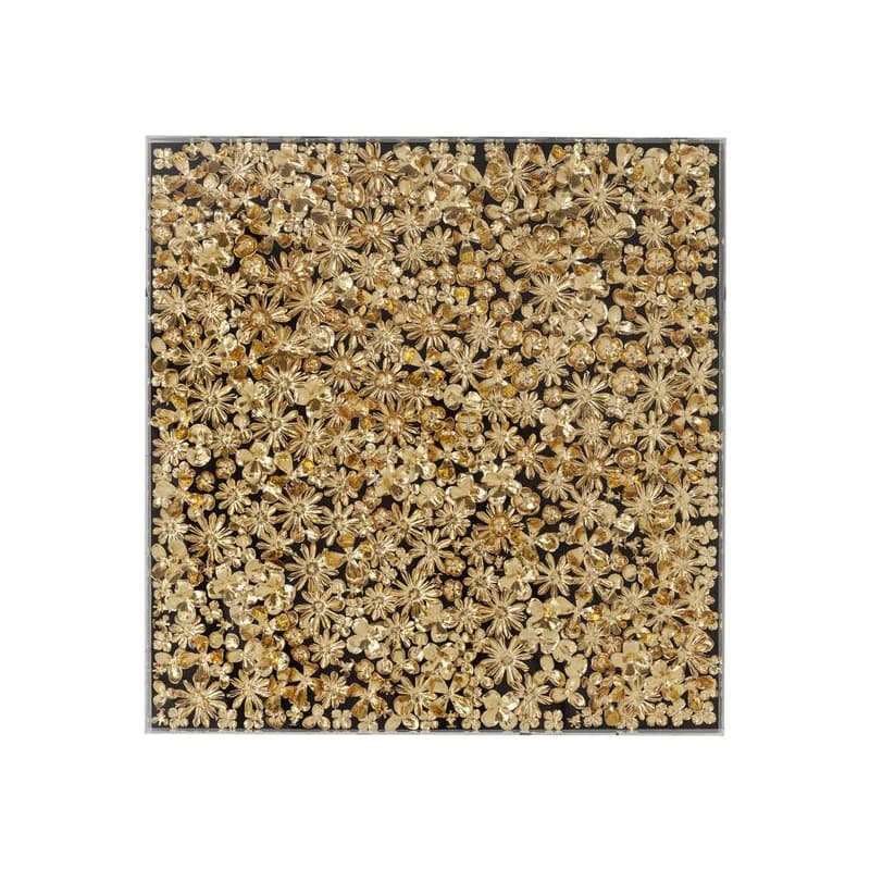 Gold Flower obraz čierny/zlatý 120x120 cm