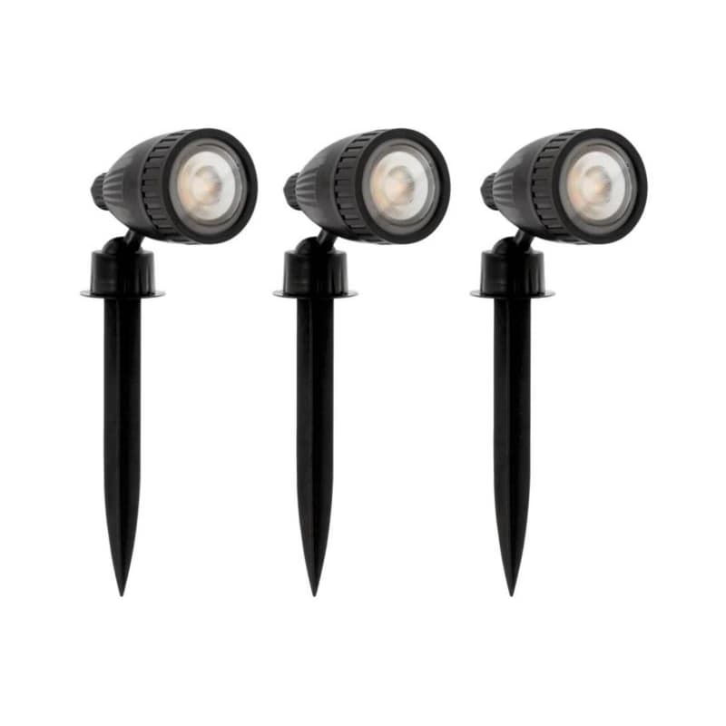 Eglo 31028 - Sada 3x LED RGBW vonkajších svietidiel NEMA-C 1xGU10/5W/230V IP44 čierne + diaľkové ovládanie 31028