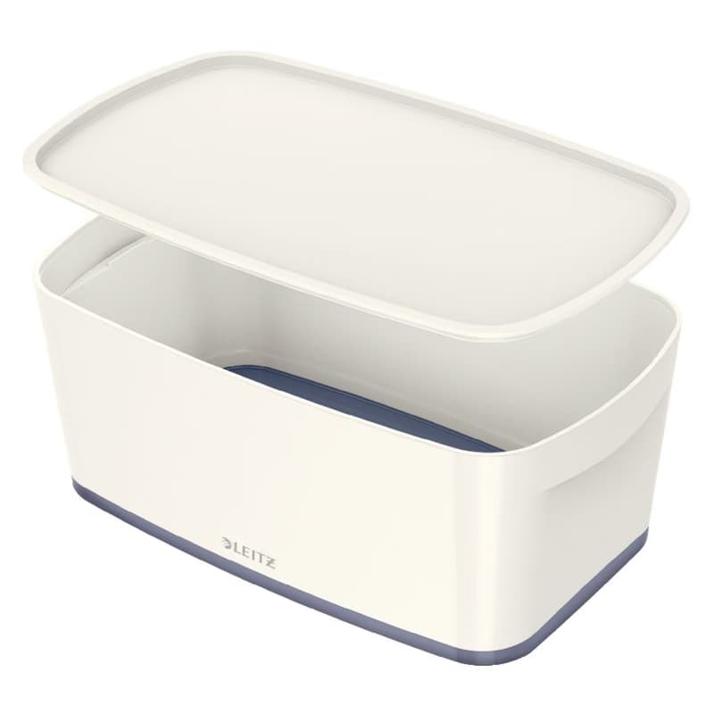 LEITZ Úložný box s vekom MyBox, veľkosť S, biela/sivá 1
