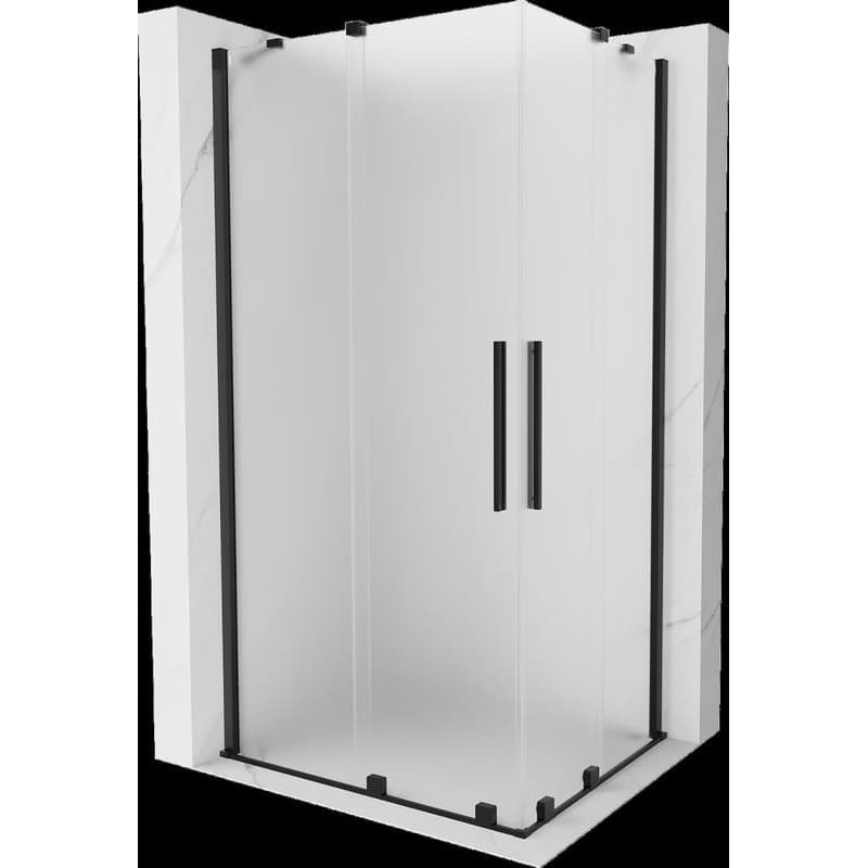 MEXEN/S - Velar Duo sprchovací kút, posuvné dvere 90 x 80, dekor, čierna 871-090-080-32-70