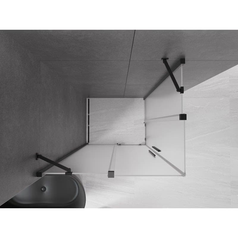 MEXEN/S - Velar Duo sprchovací kút, posuvné dvere 90 x 80, dekor, čierna 871-090-080-32-70 5