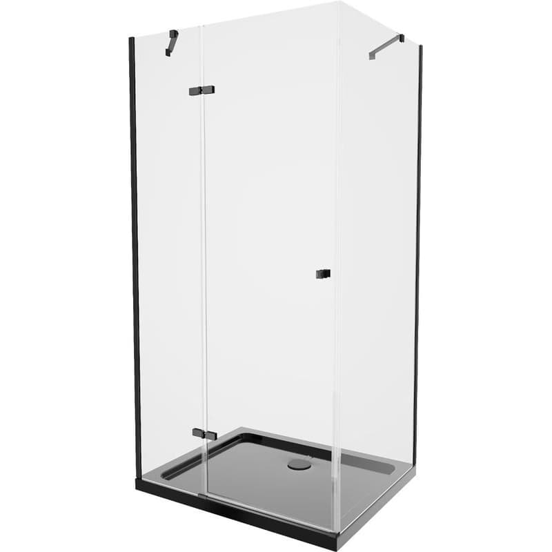 MEXEN/S - Roma sprchovací kút 80x120, transparent, čierna + čierna vanička so sifónom 854-080-120-70-00-4070B 1