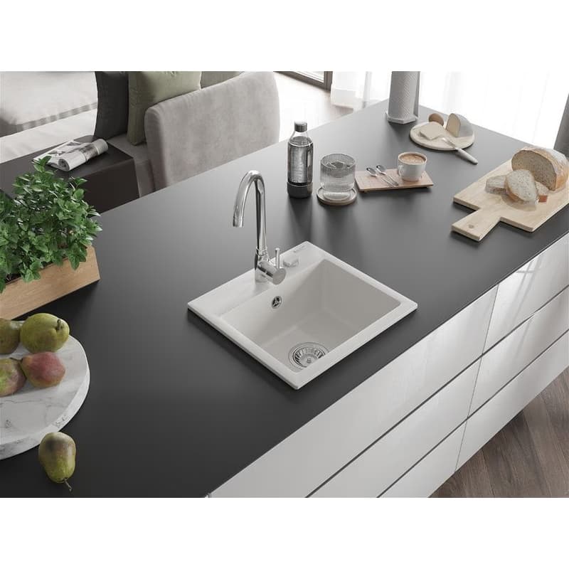 MEXEN MEXEN - Milo granitový, kuchyňský drez 1 435x410 mm, biela 6505441000-20 2