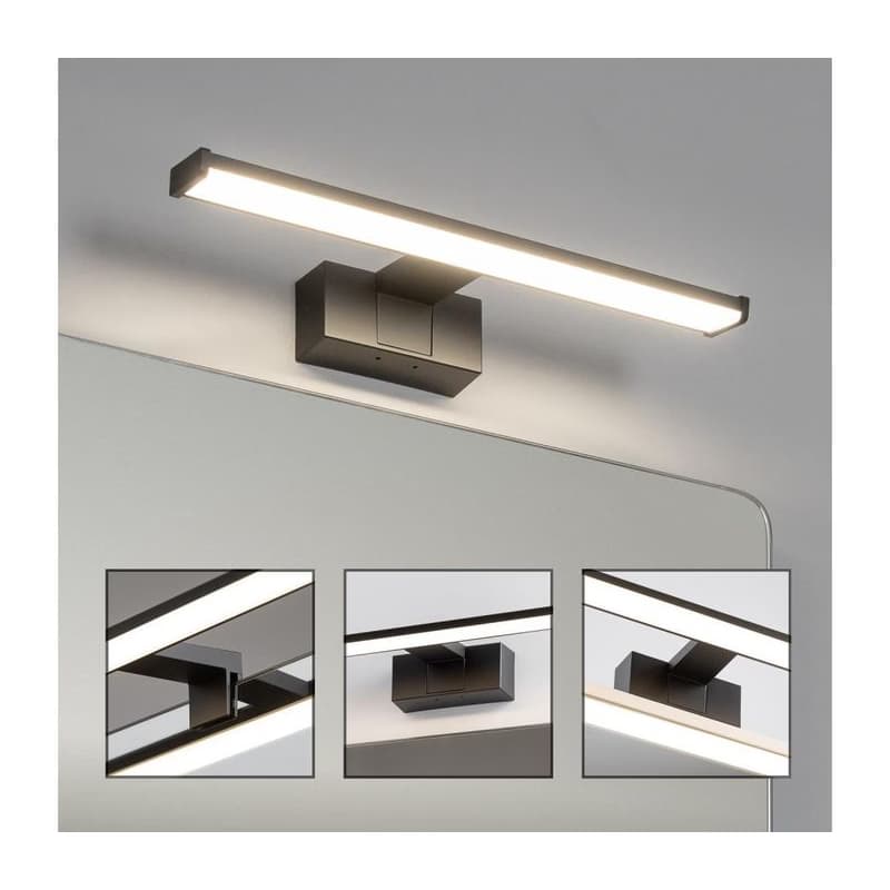Brilagi - LED kúpeľňové osvetlenie zrkadla VESTRA LED/8W/230V 40 cm IP44 čierna FG-M1-C02-400-BLK