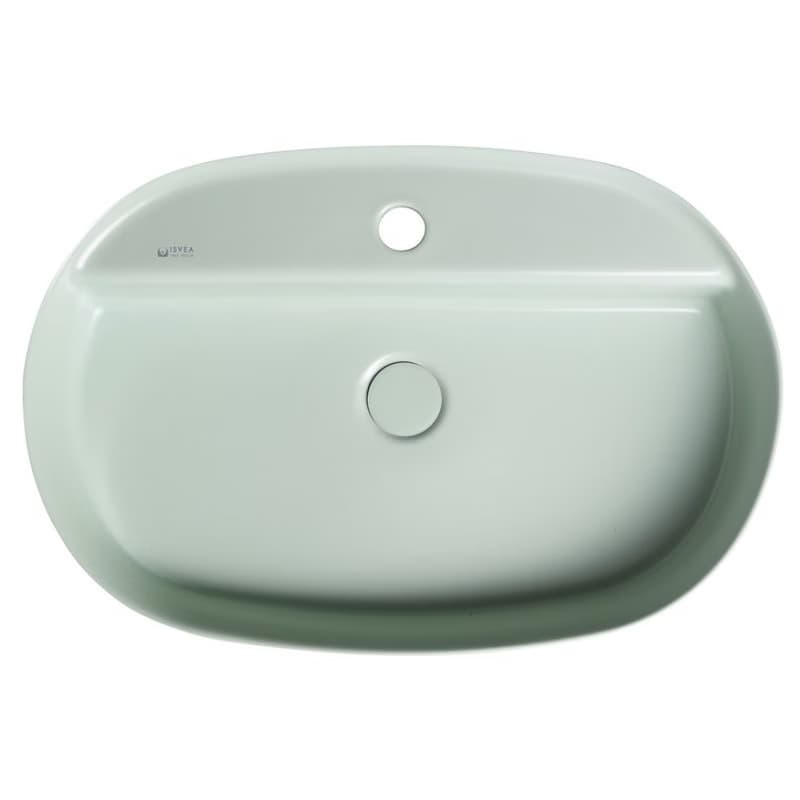 ISVEA - INFINITY OVAL keramické umývadlo na dosku, 60x40cm, zelena mint 10NF65060-2T 3