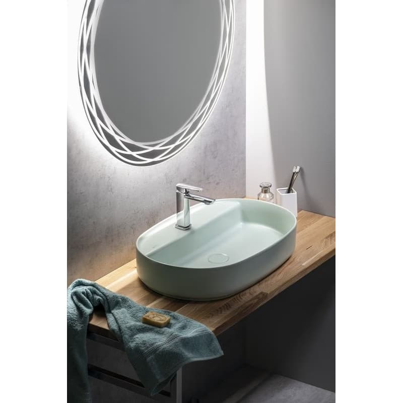 ISVEA - INFINITY OVAL keramické umývadlo na dosku, 60x40cm, zelena mint 10NF65060-2T 4