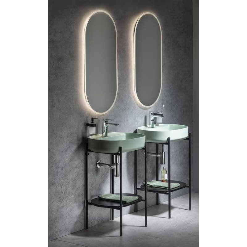 ISVEA - INFINITY OVAL keramické umývadlo na dosku, 60x40cm, zelena mint 10NF65060-2T 5